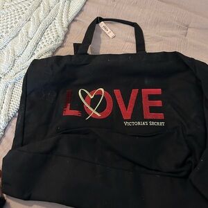 Victoria's Secret Black Bag with Red Sequin Design